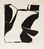 Jan Berdyszak, Sytuacje I, 1959, gipsoryt, papier żeberkowy, 42 x 37,5 cm, własność prywatna